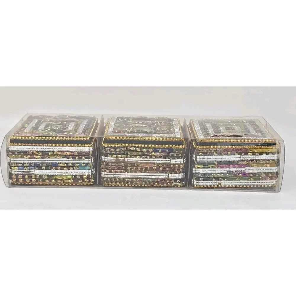 Pier 1 Imports Decorative Boxes ~ Jeweled Square ~ Set Of 3‎ U217